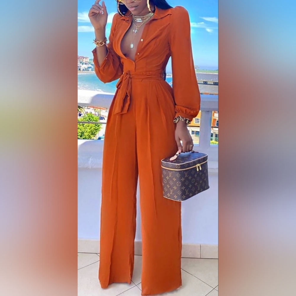Women's Cognac Jumpsuit